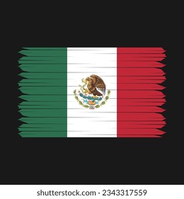Mexico Flag Brush Vector Illustration