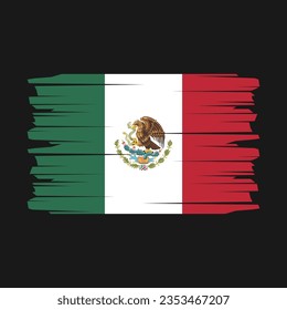 Ilustración del vector del pincel de bandera de México