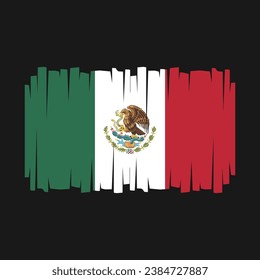Ilustración del vector del pincel de bandera de México