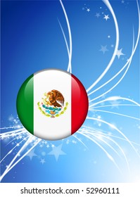 Mexico Flag Button on Abstract Modern Light Background Original Illustration