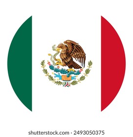 Mexico flag button on png or transparent background. vector illustration. 