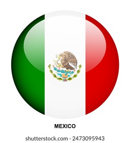MEXICO flag button on white background