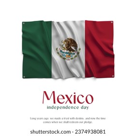 Mexico Flag, Celebrating Independence Day. Abstract waving flag on white background Country Flag.