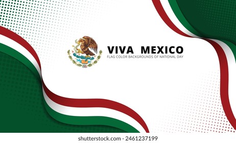 Mexico flag color background concept for National holiday, Independence Day and other events, Vector illustration