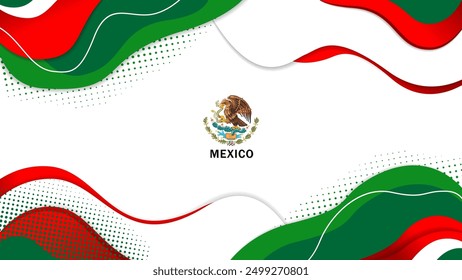 Concepto del fondo del color de la bandera de México para la fiesta nacional, el día de la independencia y otros acontecimientos, Ilustración vectorial