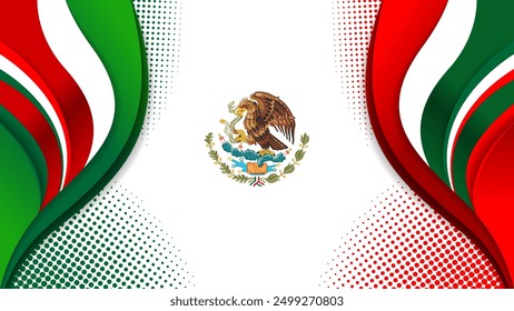 Mexico flag color background concept for National holiday, Independence Day and other events, Vector illustration