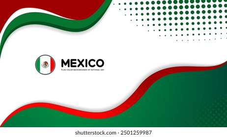 Mexico flag color background concept for National holiday, Independence Day and other events, Vector illustration