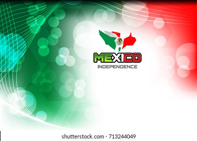 Mexico flag color background for Independence Day and other events, Vector illustration