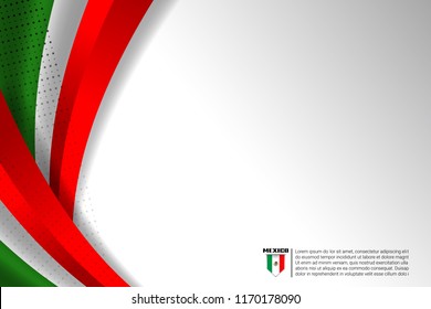 Mexico flag color backgrounds concept for National holiday, Independence Day and other events, Vector illustration