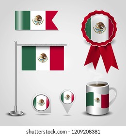 Mexico flag with creative design vector