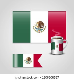 Mexico flag with creative design vector