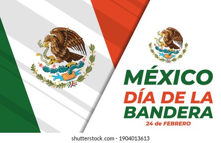 Mexico Flag Day Celebrated each year on February 24. (Translation: Mexico, Flag Day in Spanish). Vector Illustration EPS 10.