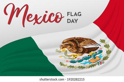 Tarjeta de celebración del Día de la Bandera de México. Ilustración vectorial Eps10