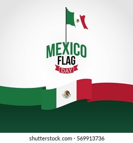 Mexico Flag Day Vector Illustration.