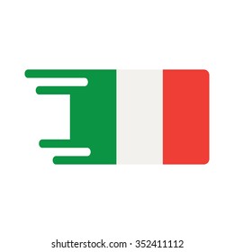 Mexico flag with delivery speed effect flat vector icon