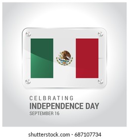 Mexico Flag Door Plat with lettering Celebrating Independence Day