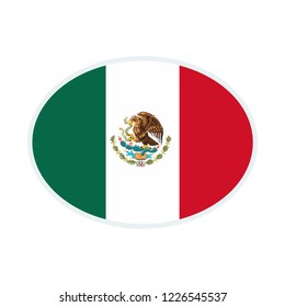 Mexico flag. Mexico ellipse flag.
