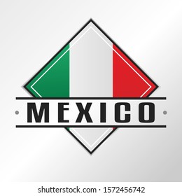 Mexico Flag Emblema. Vector Design National. Illustration Country Symbol. Insignia Banner Logo.