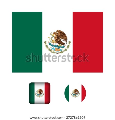 Mexico Flag Flat Icons Collection