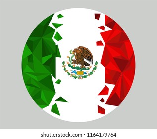 Mexico flag in geometric style. Vector illustration