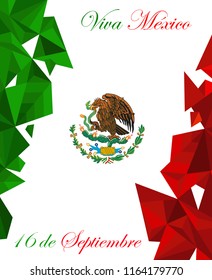 Mexico flag in geometric style. Vector illustration