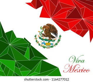 Mexico flag in geometric style. Vector illustration