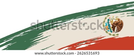 Mexico flag with  grunge brush stroke concept