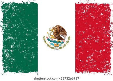 Mexico flag grunge distressed style