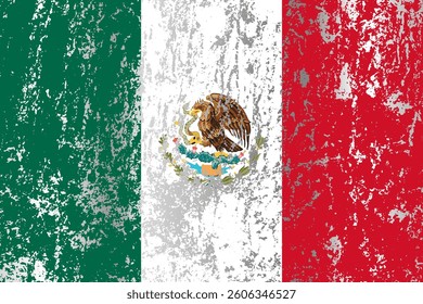 Mexico flag with grunge effect.