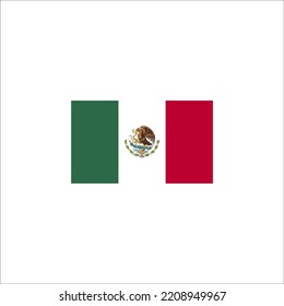 Mexiko Flagge Symbol flach Design. Mexikanische Flagge, Vektorgrafik. einzeln auf weißem Hintergrund.