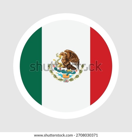 Mexico Flag Icon – Green White Red with Coat of Arms