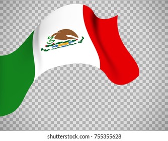 Mexico flag icon on transparent background. Vector illustration