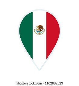 Mexico Flag Icon. Travel Icon. Travel Destination Of Mexico. Mexico Badge. Flag Badge.