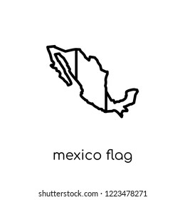 Mexico flag icon. Trendy modern flat linear vector Mexico flag icon on white background from thin line Country Flags collection, editable outline stroke vector illustration