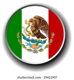 mexico flag icon - vector button