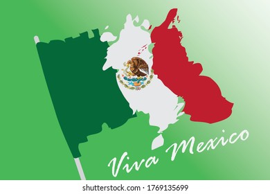 mexico flag independence day illustration