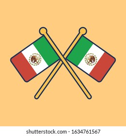 Mexico Flag Line Icon, Mexico Flag