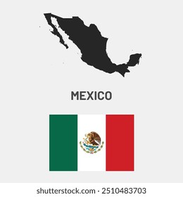 Mexico flag and map illustatation