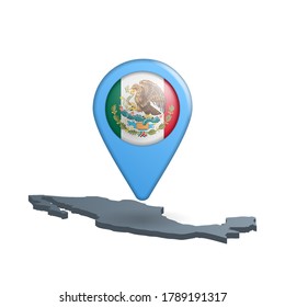 Anclaje del mapa de la bandera de México en blanco