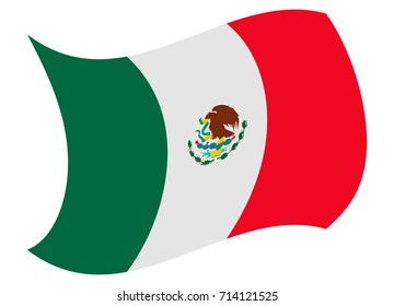 mexico flag moved by the wind