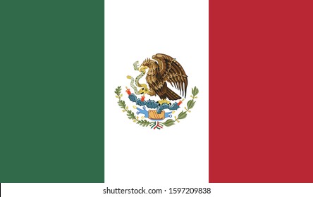 Mexico flag national American flat icon, America country illustration vector 