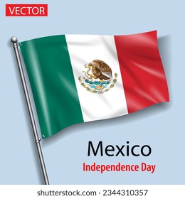 Mexico flag national independence day vector flags in America 
