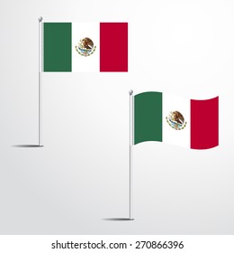 MEXICO flag normal and waving flag set | abstract flag vector eps 10