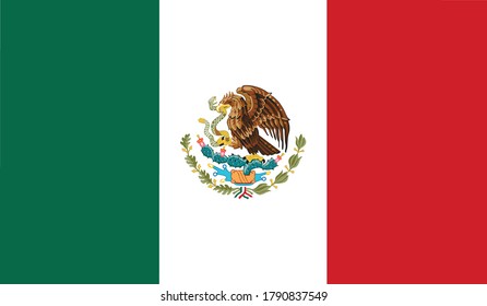 Mexico flag, official colors and proportion correctly Vector