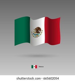 Mexico flag. Official colors and proportion correctly. High detailed vector illustration. 3d and isometry. EPS10
