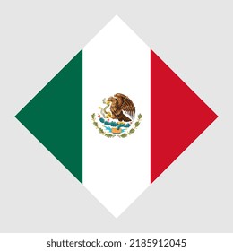 Mexico flag, official colors. Vector illustration.