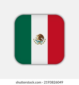 Mexico flag, official colors. Vector illustration.