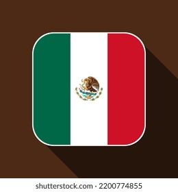 Mexico flag, official colors. Vector illustration.