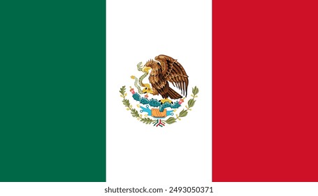 Mexico flag official isolated on png or transparent background vector illustration. 