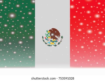 mexico flag on christmas background